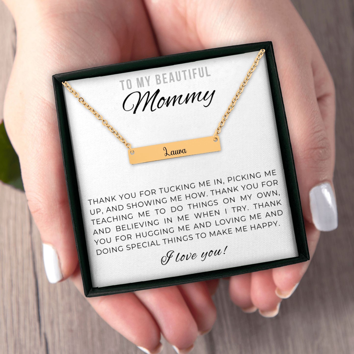 Personalized Name Necklace for My Mommy, Mom Gift from Kid, Custom Name Necklace, Mom Christmas Gift, Mother's Day Gifts, Mom Birthday Gift