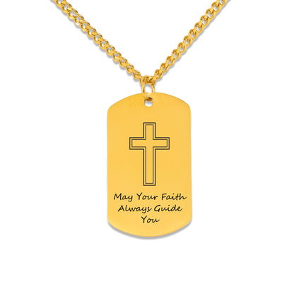 Personalized Boy's Cross Necklace, First Communion Gift for Godson, Baptism or Confirmation, Custom Engraved with Name & Date