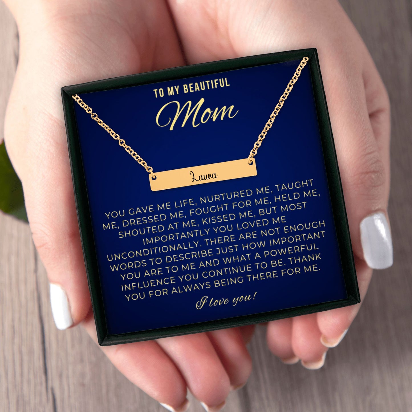 Personalized Name Necklace, Mom Appreciation Gifts, Mom Jewelry, Gift for Mom from Daughter, Son, Mom Christmas Gifts, Mother's Day Gifts