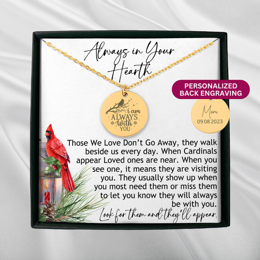 Personalized Cardinal Necklace for Women, Bereavement Gift Loss of Father, Dog Sympathy Gifts, Grief Gifts, Encouragement Gift, Miscarriage Gift, Memorial Gift, I am always with You