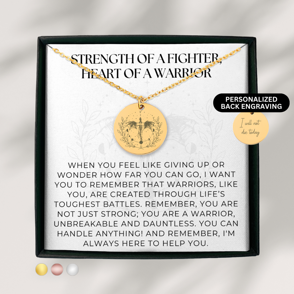 Unbreakable Strength Necklace, Dragon Necklace, Warrior Necklace, Encouragement Gift, Bookish Jewelry Gift for Her, Fighter Gift, SMUT Bookish Gifts, Best Friend Gift