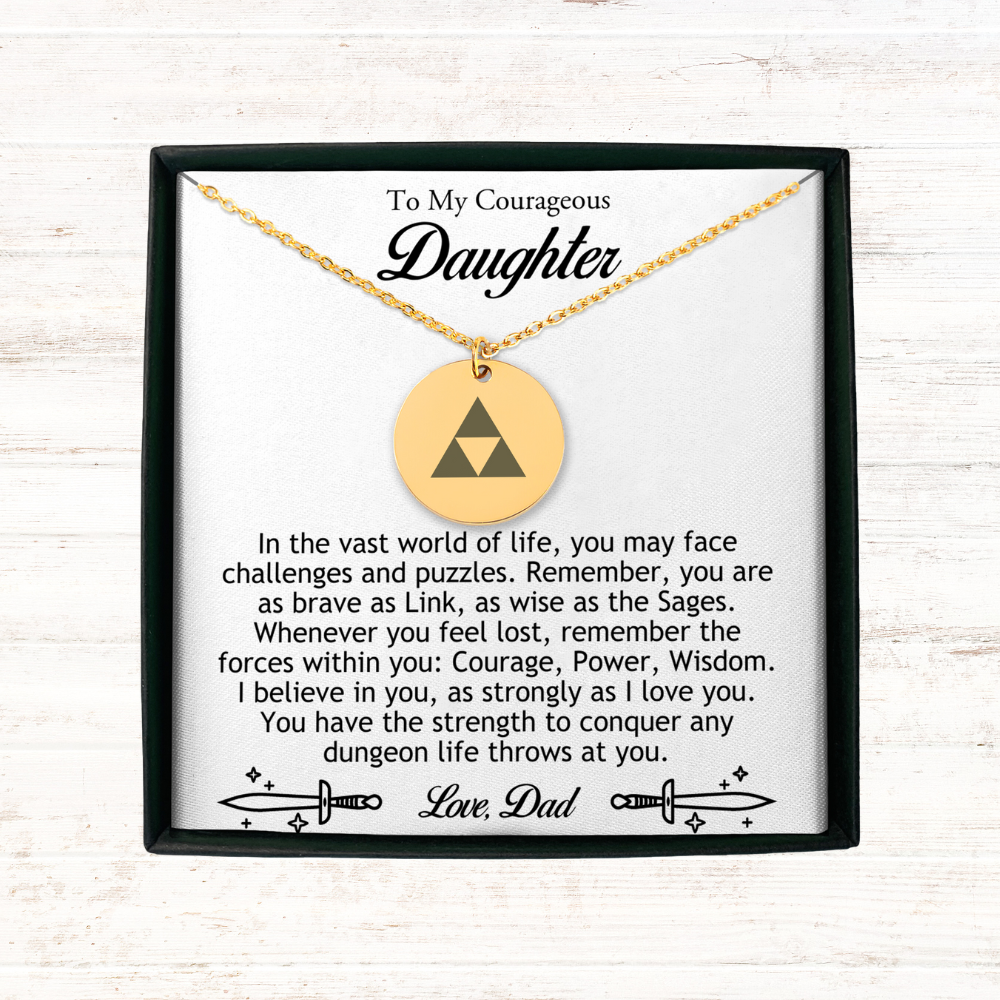 To My Daughter Necklace Gift From Dad, Daughter Gift, Triangle Charm Pendant, Inspirational Strength Gift, Daughter Necklace, Sentimental Gift