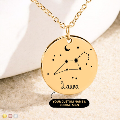 Dainty Zodiac Sign Necklace, Constellation Necklace with Name, Birthday Gift for Her, Astrology Necklace, Star Necklace, Zodiac Necklace