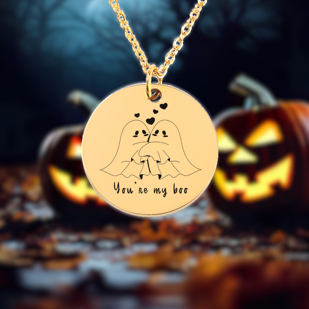 You’re My Boo, Ghost Necklace, Cute Halloween Gifts, Dainty Ghost Necklace, Ghost Jewelry, Spirit Jewelry, Spooky Jewelery