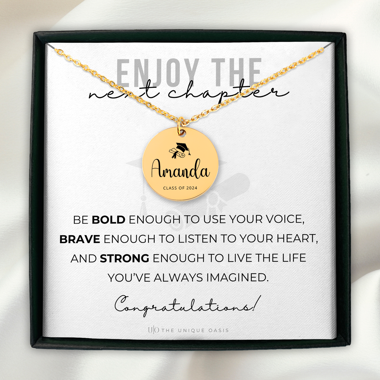 Personalized Graduation Necklace, Class of 2024 Gift for Her, College Graduation Gift for Her, Masters Degree Gifts, PHD Graduation Gifts