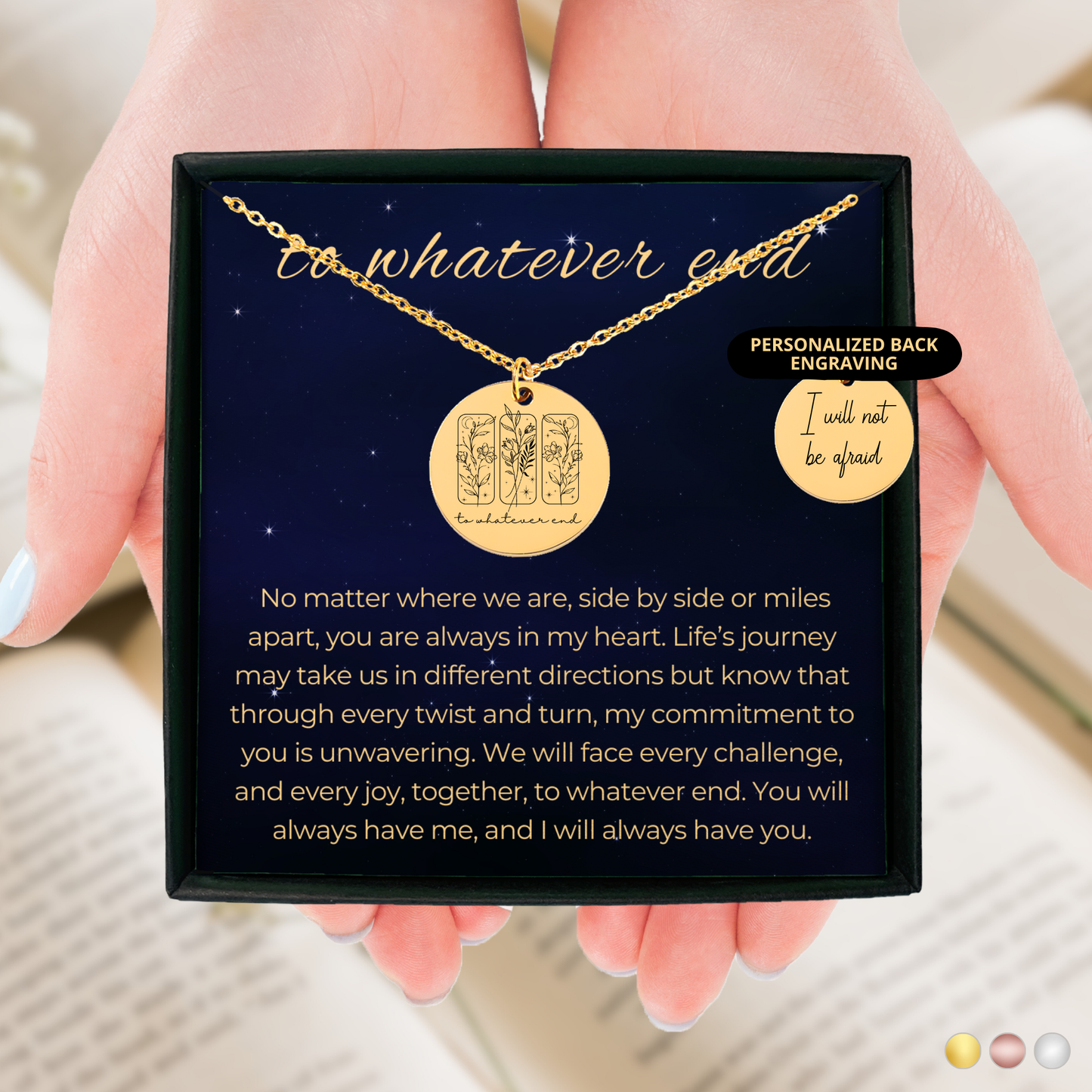 To Whatever End Necklace, Friendship Gift, Best Friend Necklace, Friend Birthday Gifts, Sister Gifts, Book Lover Gifts, SMUT, Bookish Gift