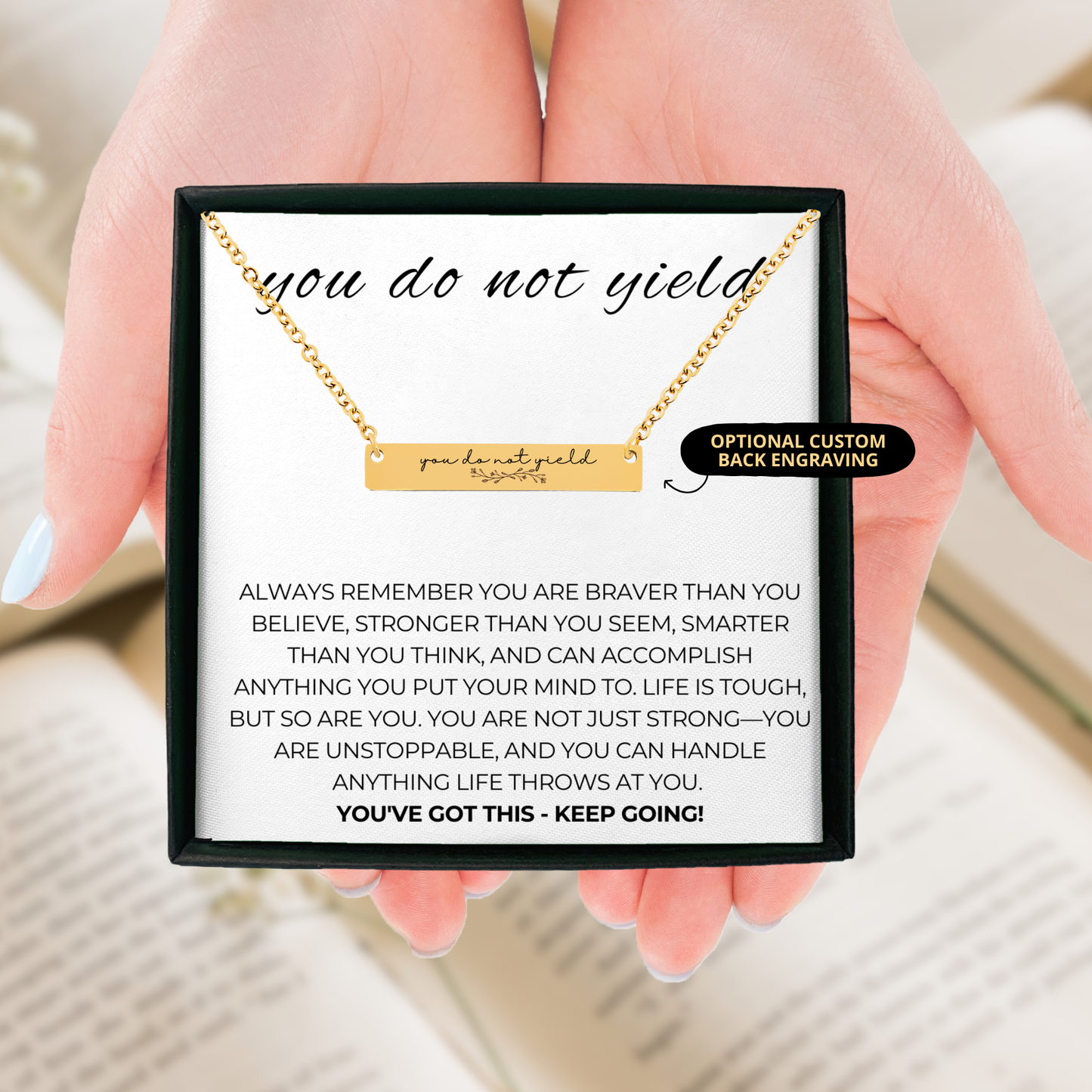 You Do Not Yield Necklace, Encourageing Gift, Daughter Giftful, Giftful Daughter, SMUT Giftful, Sister Gift, Gift for Friend, Daughter Gifts