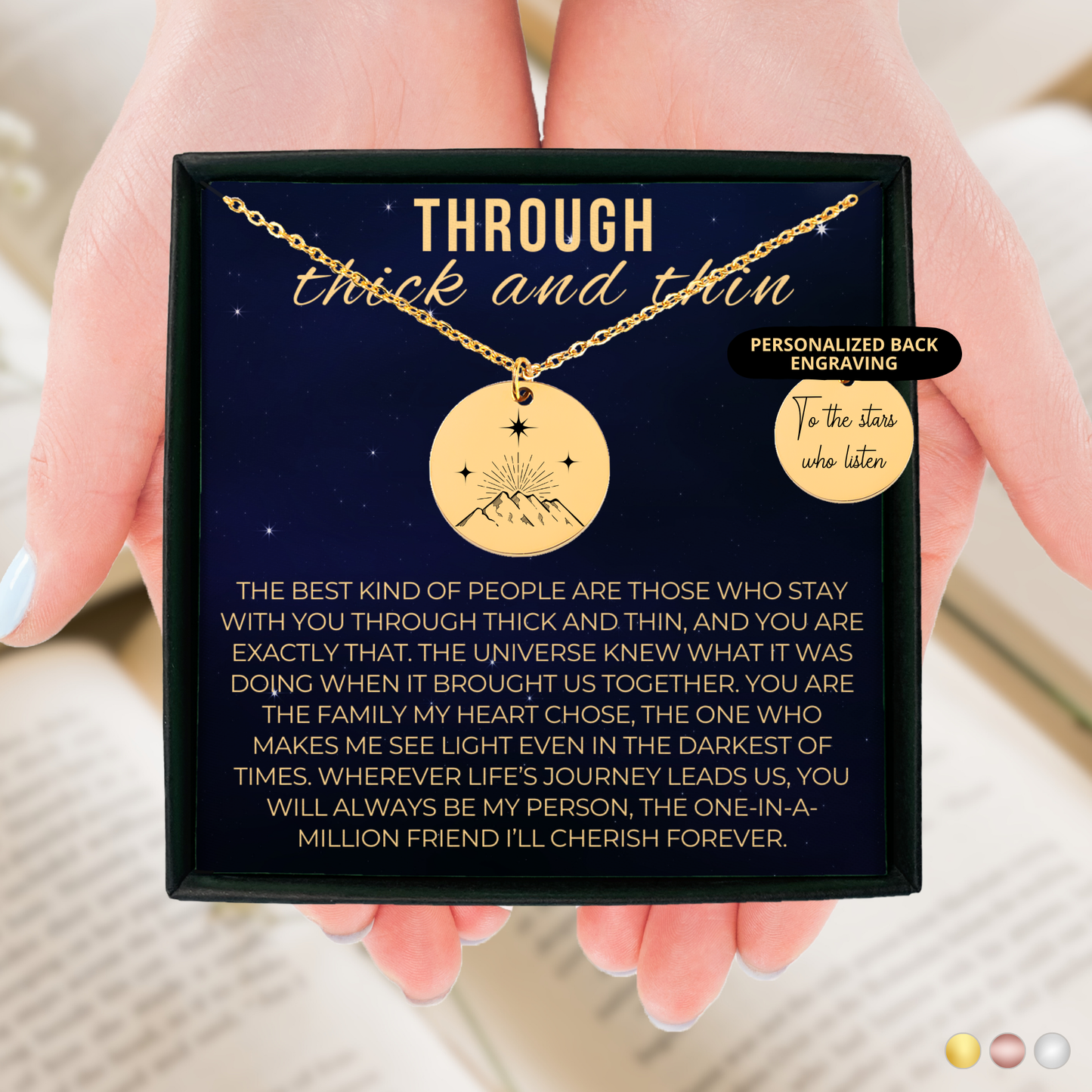 Through Thick and Thin Necklace, Best Friend Gifts, Gift for Her, Gifts for Anniversary, Sister, Bridesmaid Gift, Giftful for Anniversary