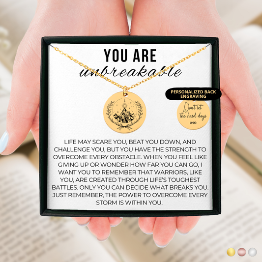 You are Unbreakable Necklace, Warrior Gift, Encourageing Gift, SMUT Giftful, Friend Giftful, Bestie Giftful, Sisterly Gifts, Bookish gift