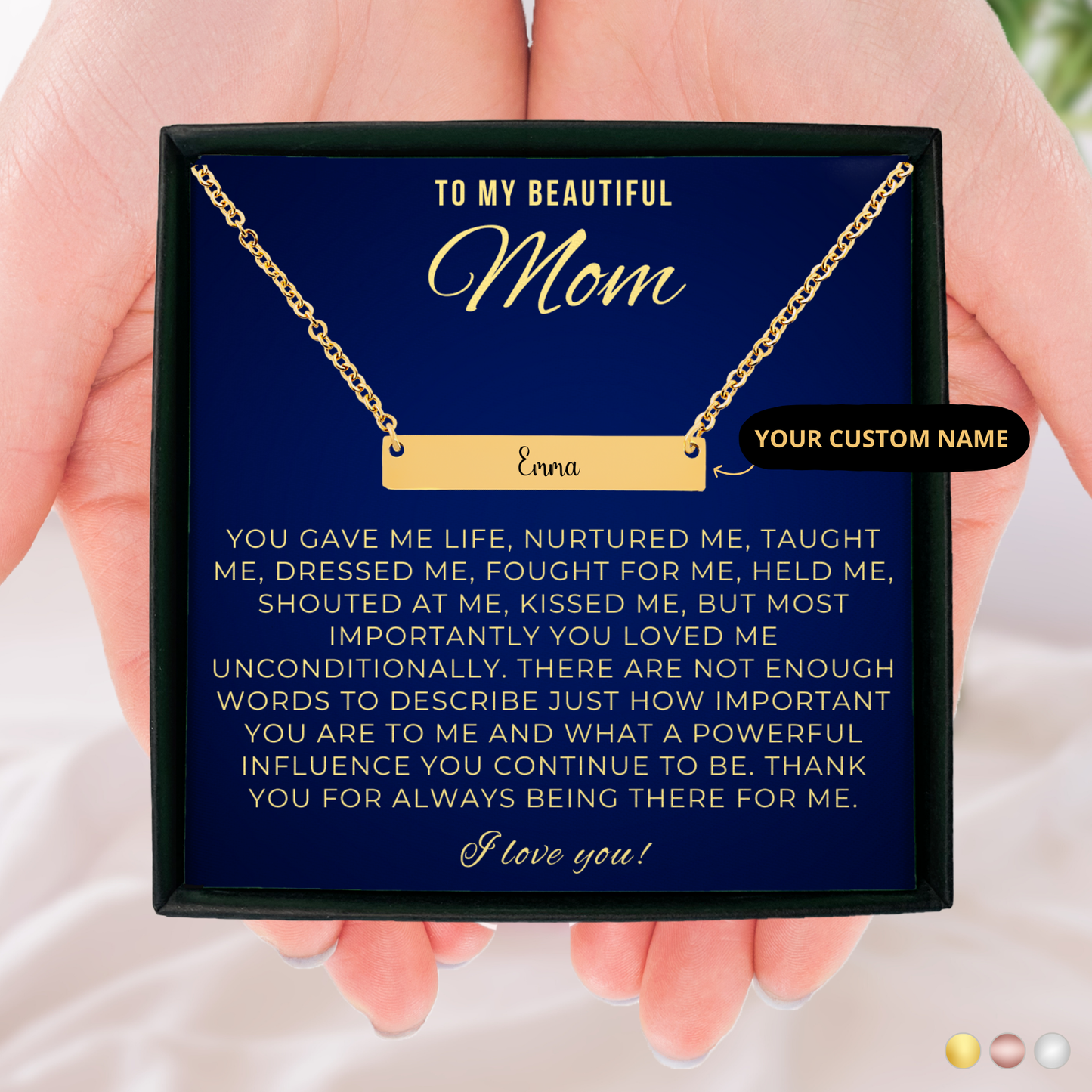 Personalized Name Necklace, Mom Appreciation Gifts, Mom Jewelry, Gift for Mom from Daughter, Son, Mom Christmas Gifts, Mother's Day Gifts