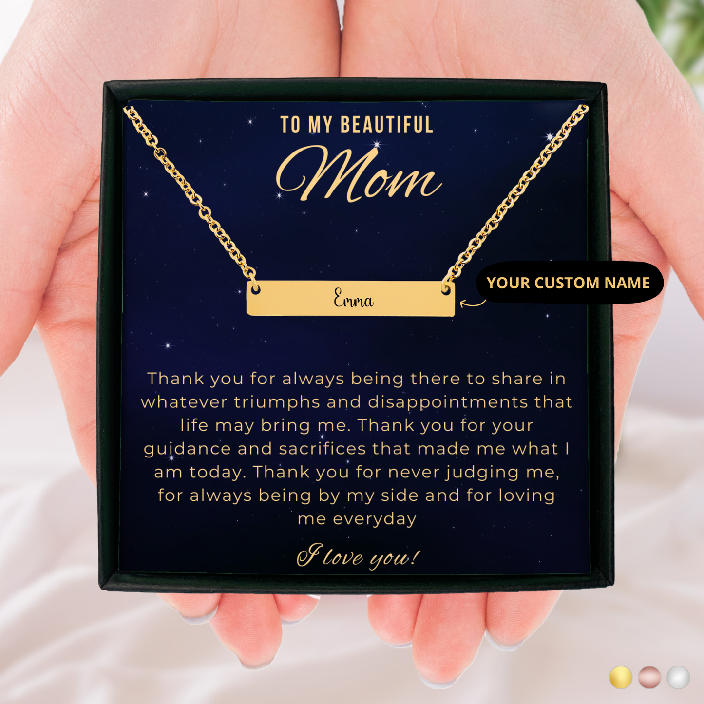 Personalized Gift for Mom, Custom Name Necklace, Mom Jewelry, Mom Christmas Gift, Mother's Day Gift, Mom Birthday Gift, Gift for Mama