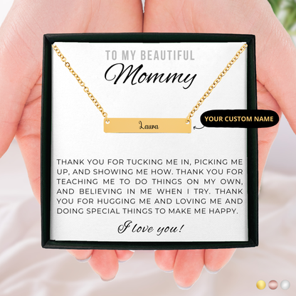 Personalized Name Necklace for My Mommy, Mom Gift from Kid, Custom Name Necklace, Mom Christmas Gift, Mother's Day Gifts, Mom Birthday Gift