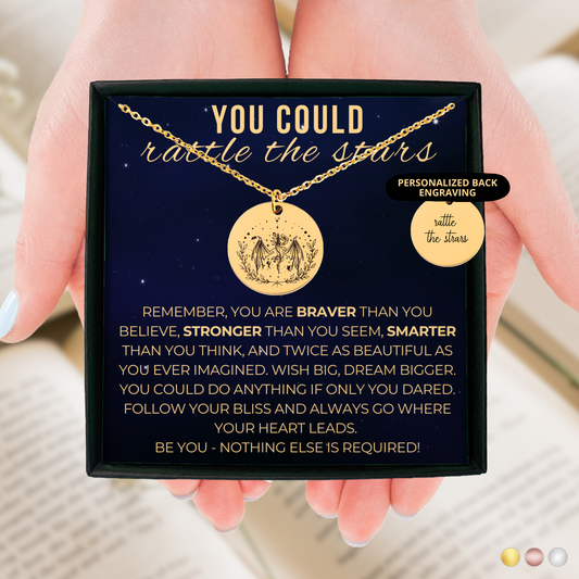 You Could Rattle the Stars Necklace, Engouragement Gift for Her, Best Friend Gifts, Daughter Gifts, Sister Gifts, Fantasy Reader, Book Club