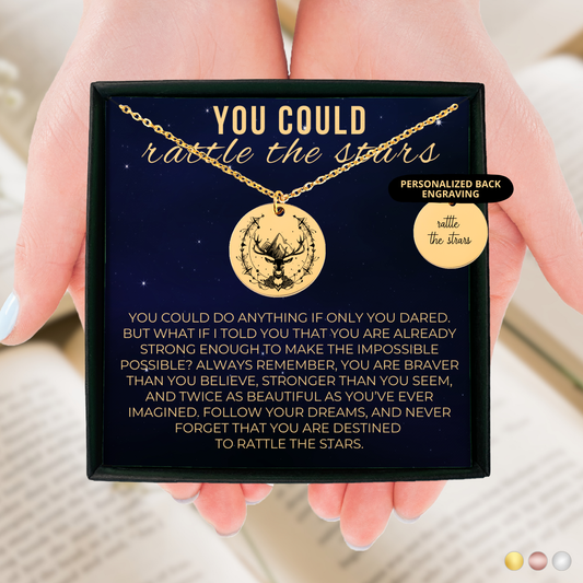 You Could Rattle the Stars Necklace, Motivational Gift for Her, Gift to Best Friend, Gift to Granddaughter, Gift to Sister, Fantasy Reader