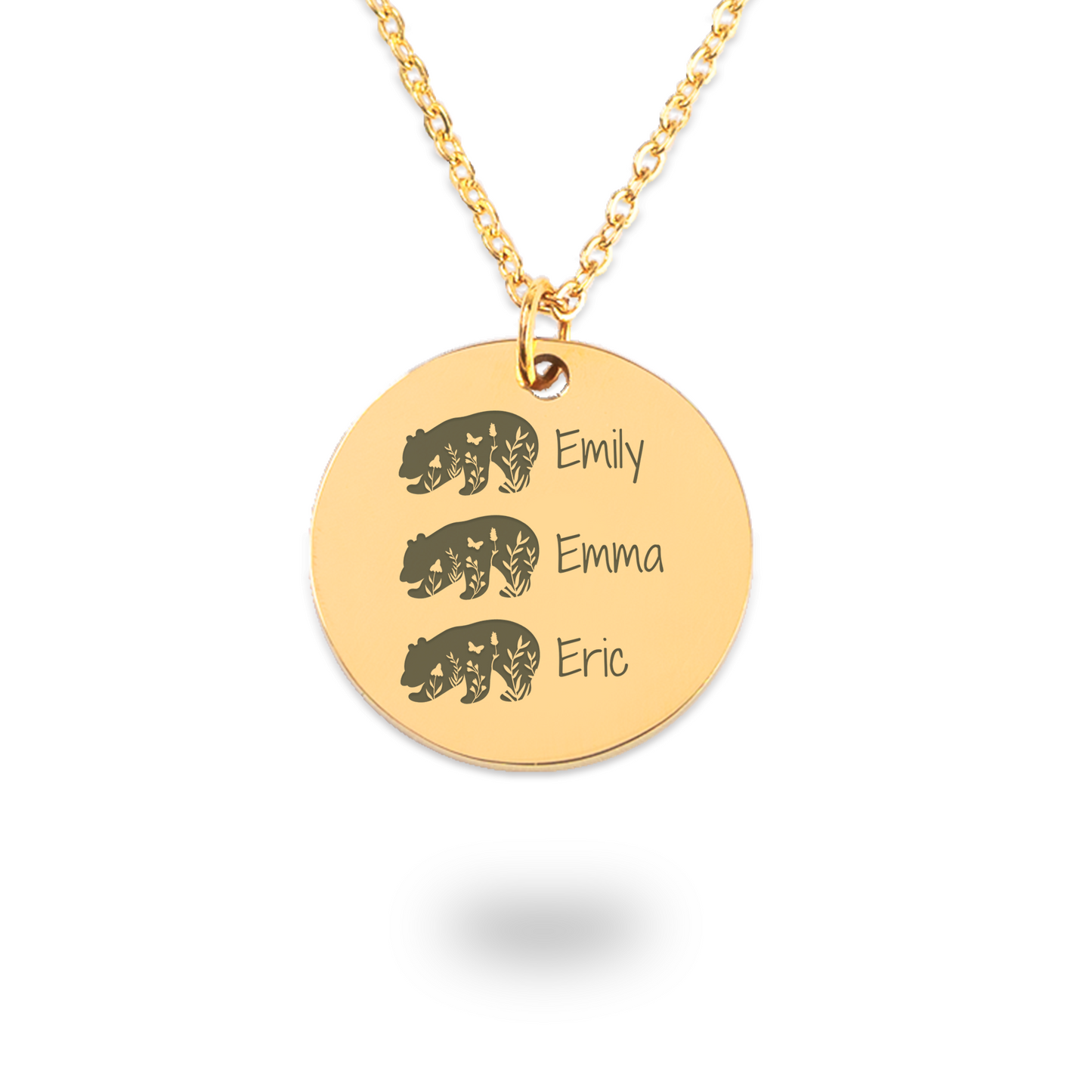 Personalized Mama Bear Necklace, Engraved Kids Names, Baby Bears, Mothers Day Gift for Wife, Mom Necklace, Gift for Nana, Mom Birthday Gift, Mama Necklace