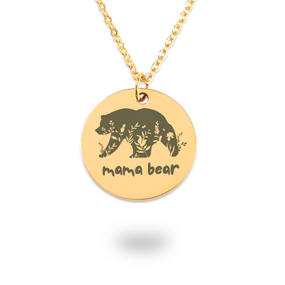 Personalized Mama Bear Necklace, Engraved Kids Names, Mothers Day Gift for Wife, New Mom Necklace, Gift for Nana, Mom Birthday Gift, Mama Necklace