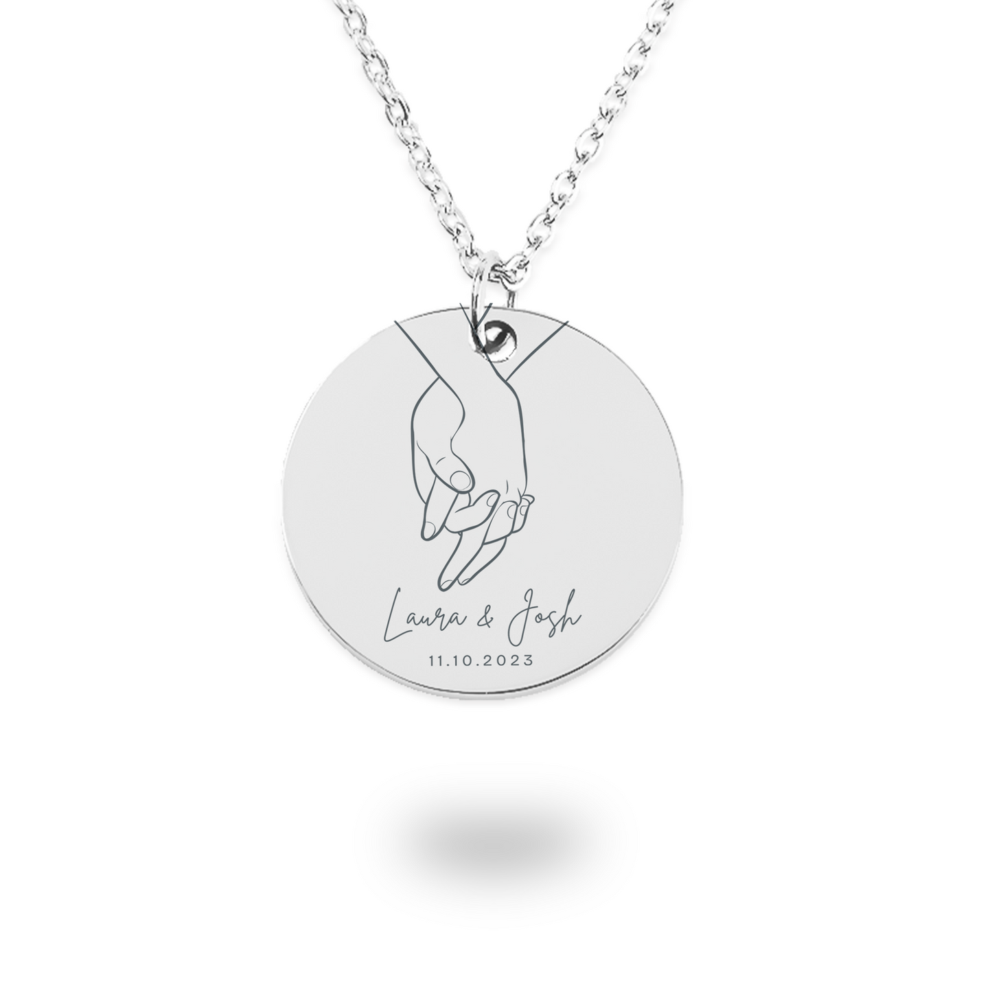 Dainty Holding Hands Necklace, Personalized Gifts for Couples, Engagement Gift for Her, Heart Hands Gesture Charm, Couple Necklace, Anniversary Gifts, Wedding Gifts