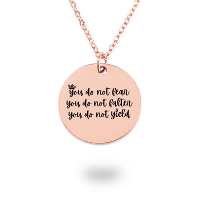 Dainty You Do Not Yield Necklace, Book Lover, Gift for Book Lovers, Bookish Necklace, SMUT Reader Gift, Bookish Merch, Dark Romance Books