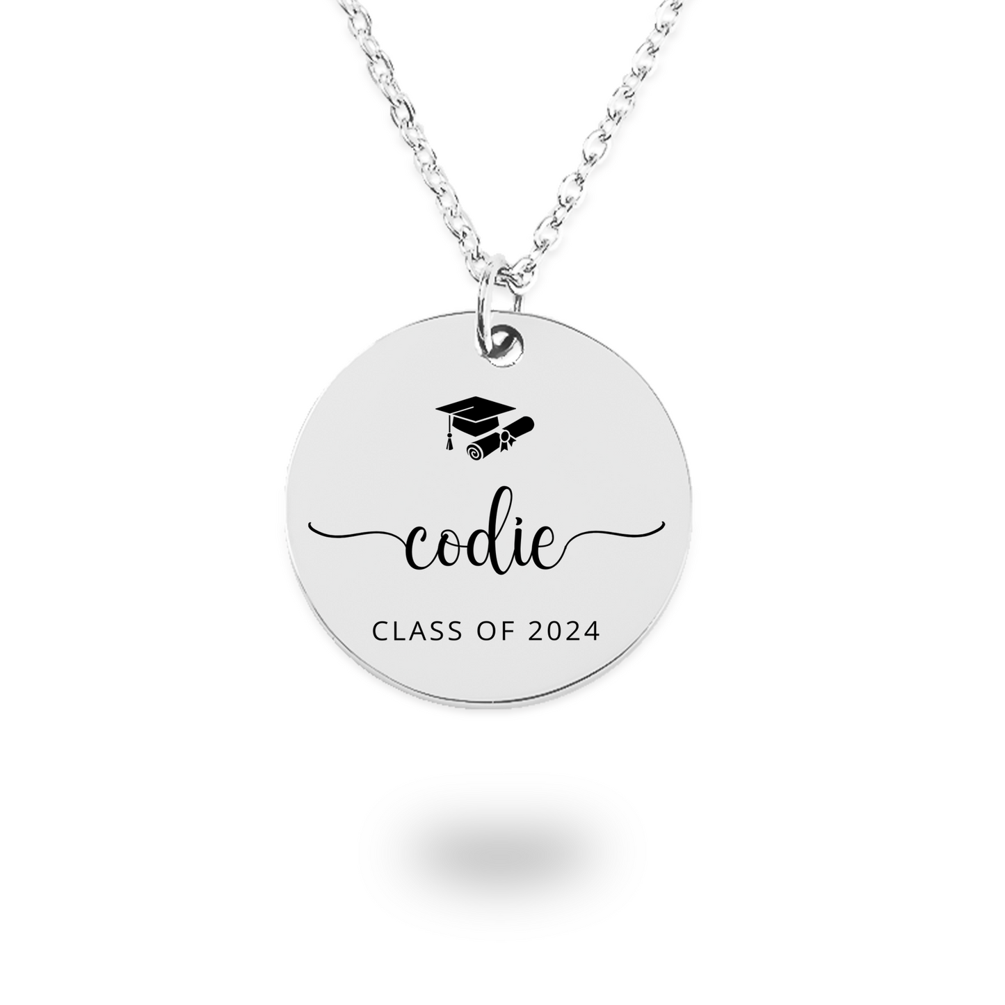 Engraved Graduation Necklace for Class of 2024, Seniors Girls Gift, Meaningful Present for Graduating Daughter, Masters Graduation Gifts