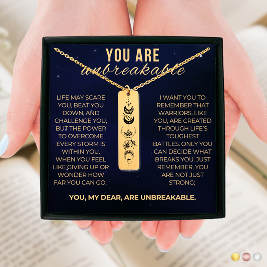 You are Unbreakable Necklace, Warrior Necklace, Encouraging Gifts, Inspirational Gifts, SMUT Giftful, Reader Gift, Book Lover Gift, Bookish