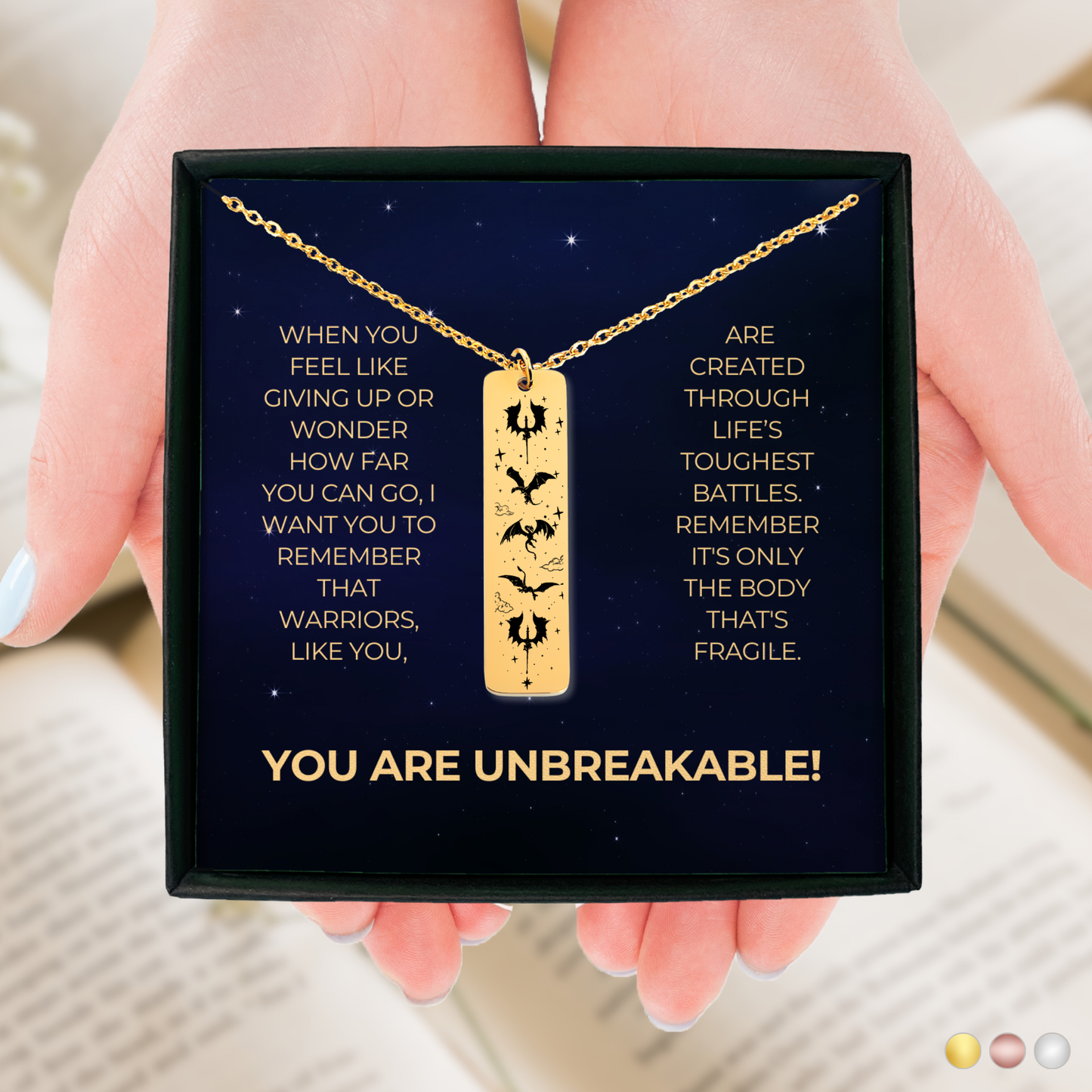 You are Unbreakable Necklace, Dragon Rider, Warrior Necklace, Inspirational Gifts, Romantasy Lovers, SMUT Lovers Gift for Her