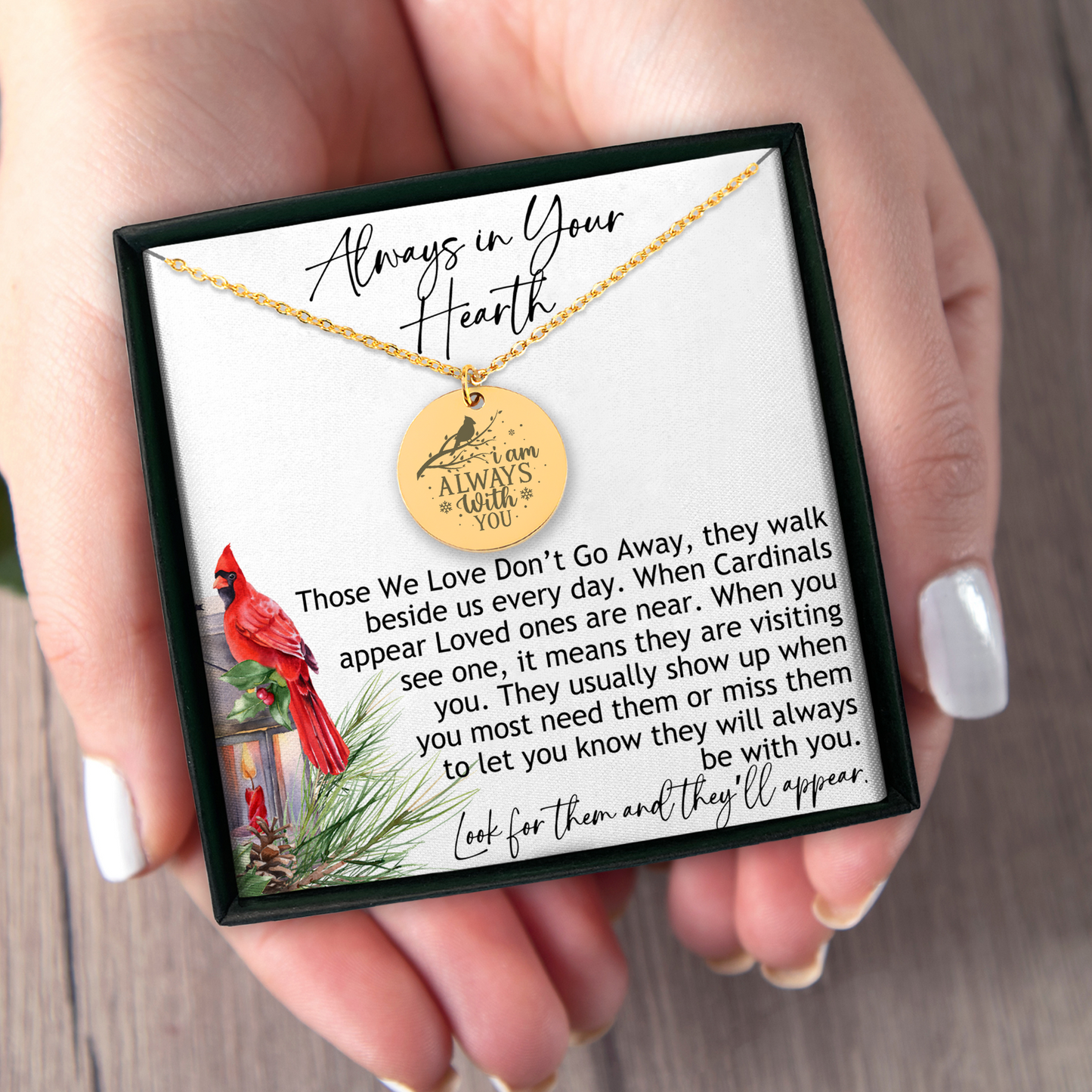 Personalized Cardinal Necklace for Women, Bereavement Gift Loss of Father, Dog Sympathy Gifts, Grief Gifts, Encouragement Gift, Miscarriage Gift, Memorial Gift, I am always with You