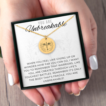 You are Unbreakable Strength Necklace, Dragon Necklace, Warrior Necklace, Encouragement Gift, Bookish Jewelry Gift for Her, SMUT Lover