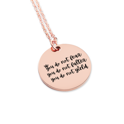 Dainty You Do Not Yield Necklace, Book Lover, Gift for Book Lovers, Bookish Necklace, SMUT Reader Gift, Bookish Merch, Dark Romance Books