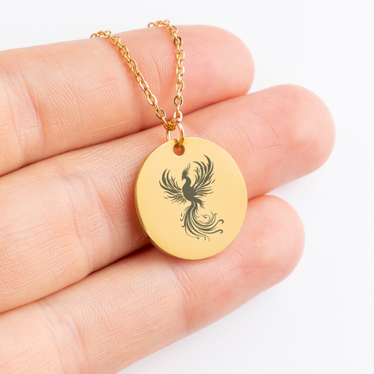 Dainty Phoenix Necklace, Phoenix Pendant, Phoenix Charm, Phoenix Jewelry, Firebird Necklace, Bird Lover Gift for Her