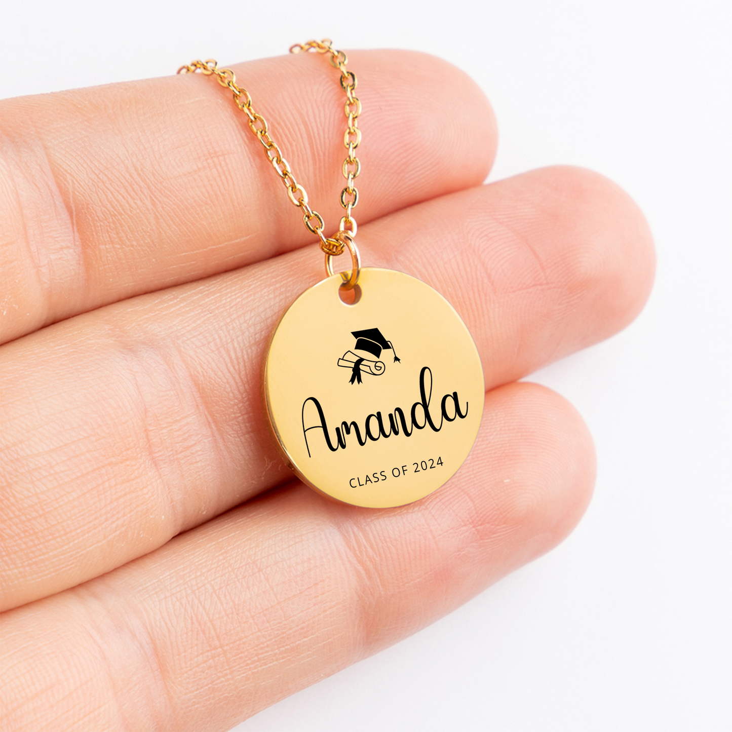 Personalized Graduation Necklace, Class of 2024 Gift for Her, College Graduation Gift for Her, Masters Degree Gifts, PHD Graduation Gifts