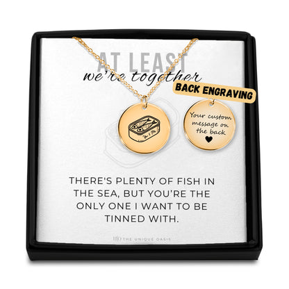 Tiny Tinned Fish Necklace, You & I Necklace, Food Lovers Gift, Tin Fish Necklace, Anchovy Necklace, Sardines Tin Charm, Foodie Gift, Seafood Lover Gift