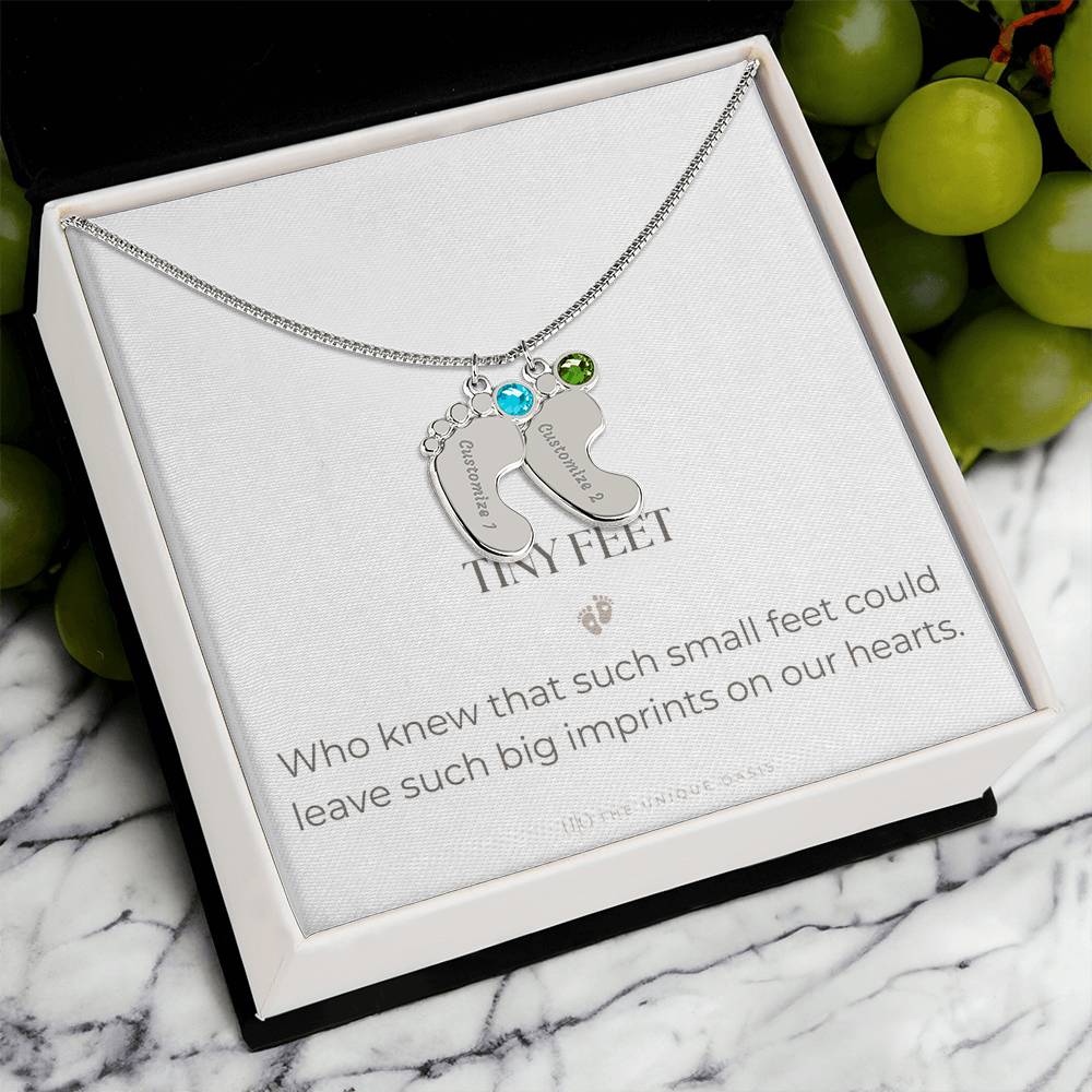 Personalized Baby Feet Necklace with Birthstone, Newborn Necklace, Personalized Mothers Day Gifts,New Mom Gift, Newborn Baby Gifts,  Baby Shower Necklace, Gifts for Mom