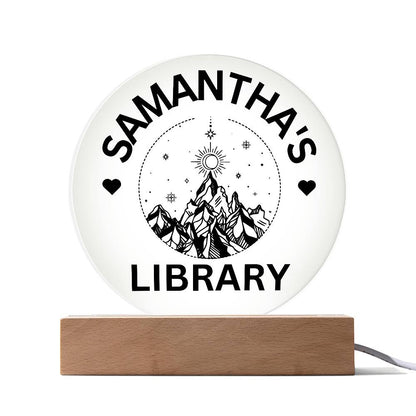 Personalized LED Library Sign with Custom Name, Unique Bookish Decor for Book Nooks & Gifts for Book Lovers, Christmas Gift