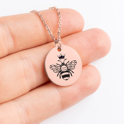 Dainty Queen Bee Necklace for Her, Queen Bee Jewelry, Bumble Bee Necklace, Honey Bee Necklace, To My Queen Necklace, Bee Lover Charm