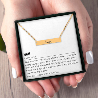 Mom Definition Necklace, Name Necklace, Gift to My Mom from Son, Personalized Mother Definition, Mom Christmas Gift, Mother's Day Gift, Mom Birthday Gift