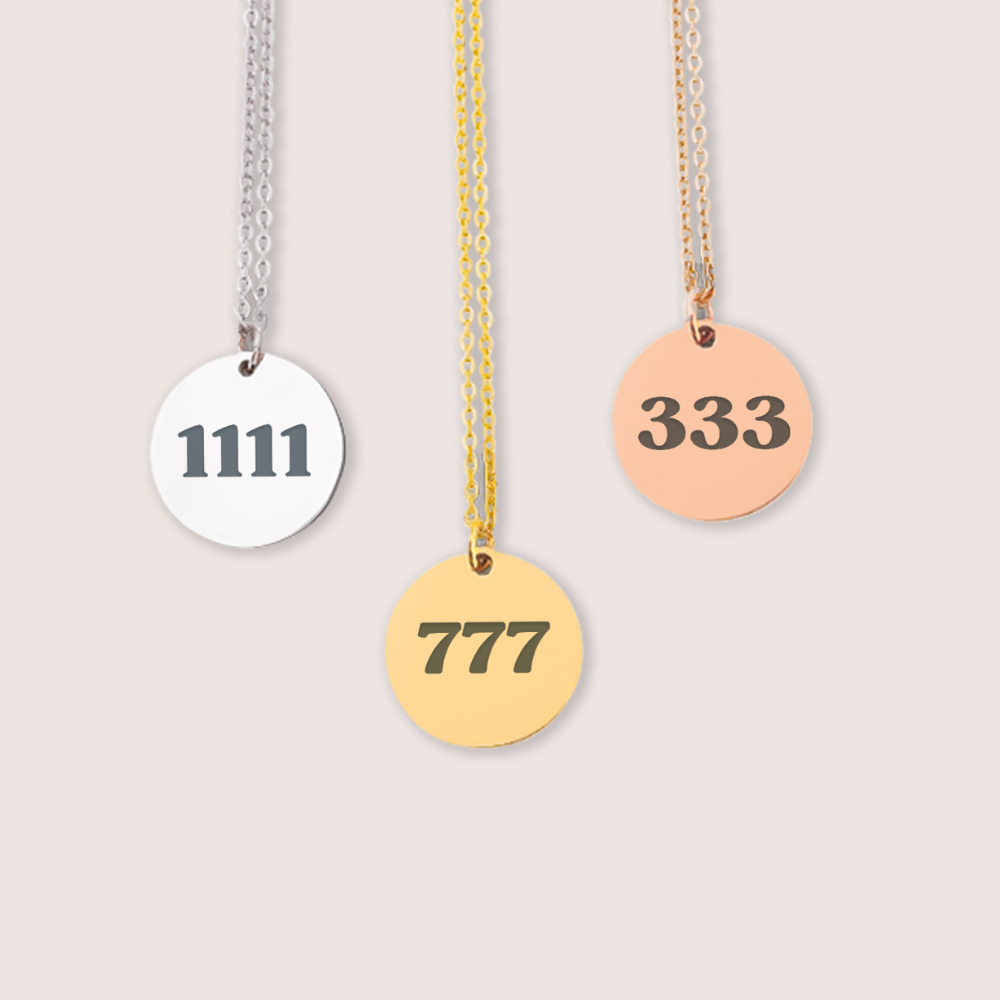 Angel Number Necklace, 111 necklace, 222 necklace, 333 necklace, 444 necklace, 555 necklace, 666 necklace, 777 necklace, 888 necklace, Lucky Number Necklace, Spiritual Jewelry